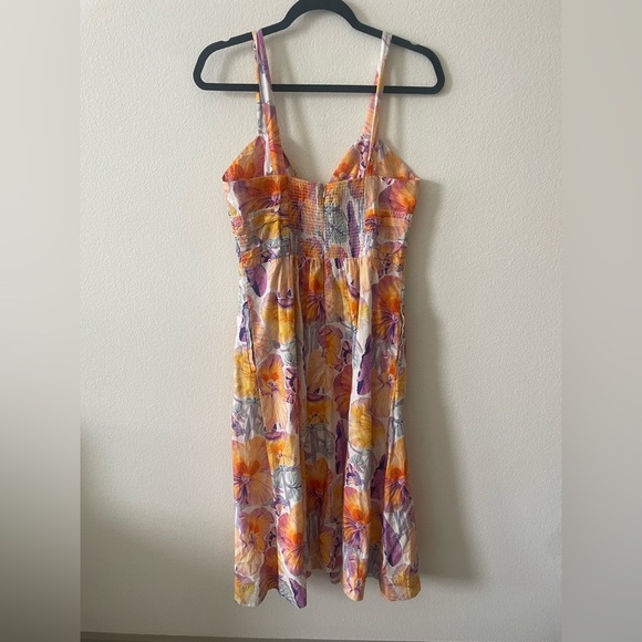 Cecilia Pettersson for Anthropologie Floral Print bow cinched waist midi Dress - Picture 10 of 10